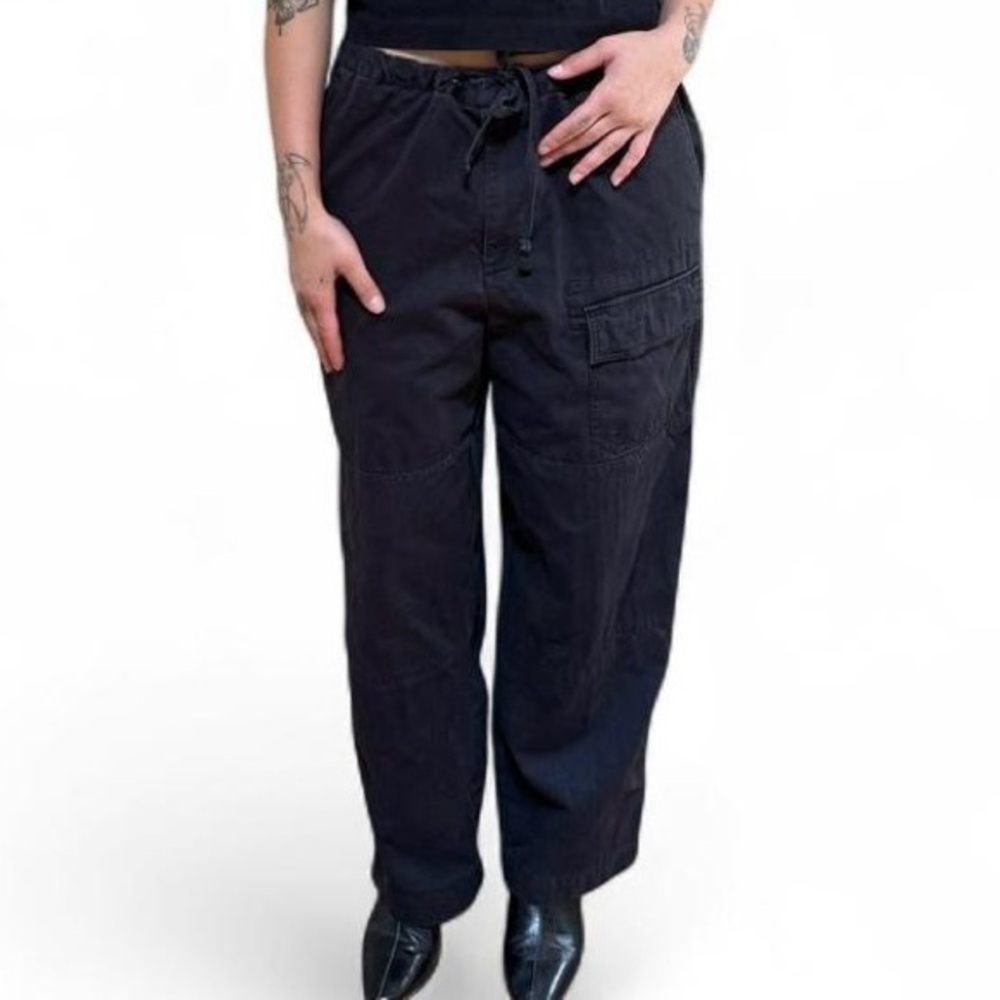 Black Hong Kong cotton cargo pants